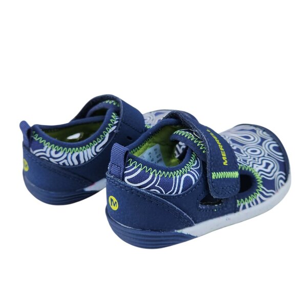 Merrel Bare Steps H2O Navy Blue White Green ML265728 Water Sneakers Shoes Size 5 - Picture 6 of 8